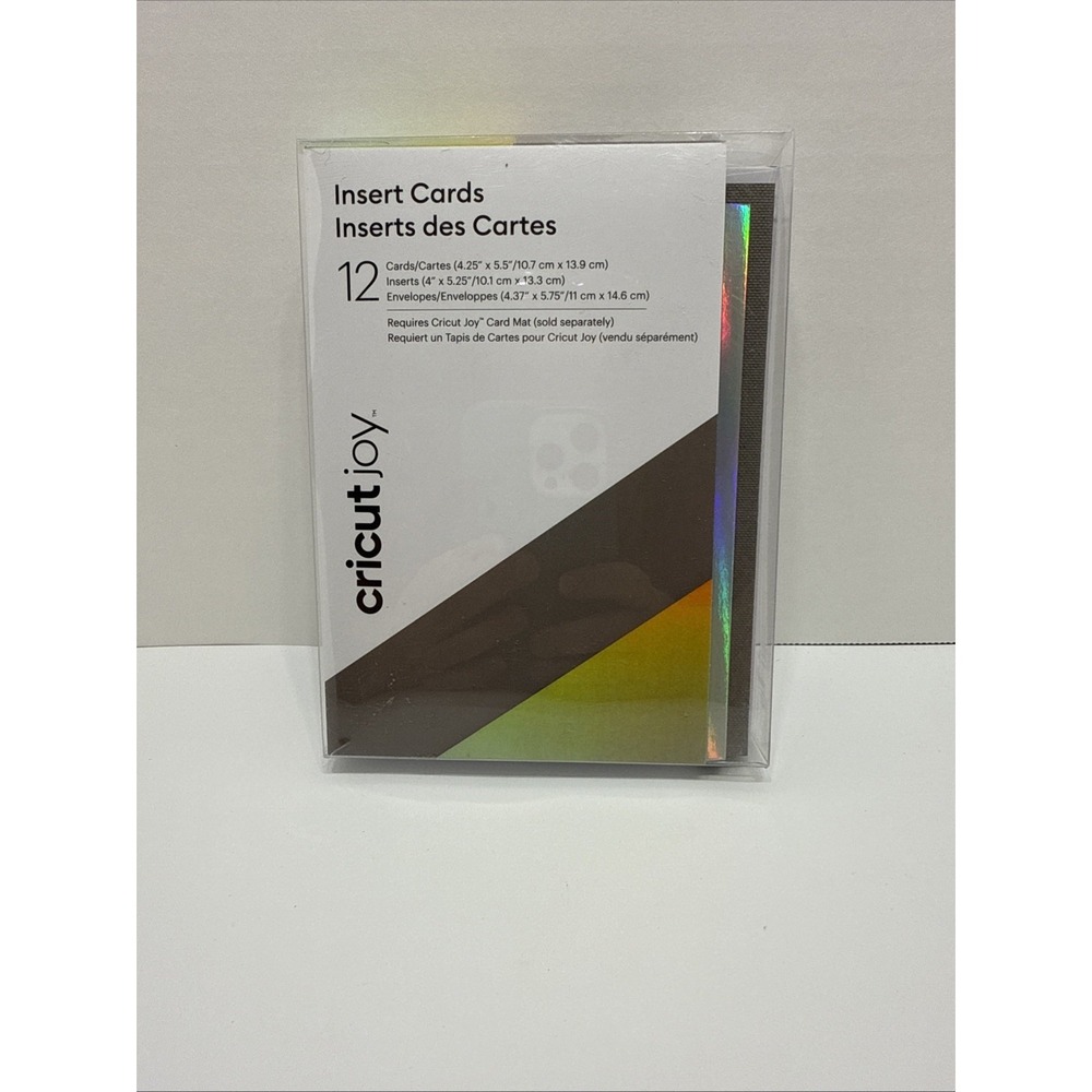 Cricut Joy Insert Cards Gray‎ & Silver Holographic – 12 Pack w/Envelopes